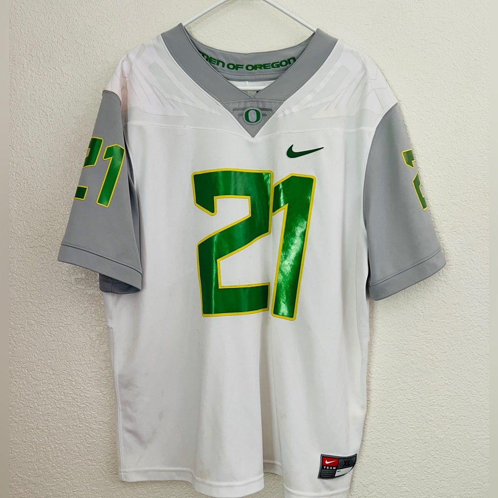 Oregon Ducks NCAA football jersey white #21 Lamichael James sz XL